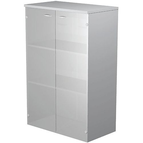 Meuble Mi-haut Fast Portes En Verre - P35cm - Gris