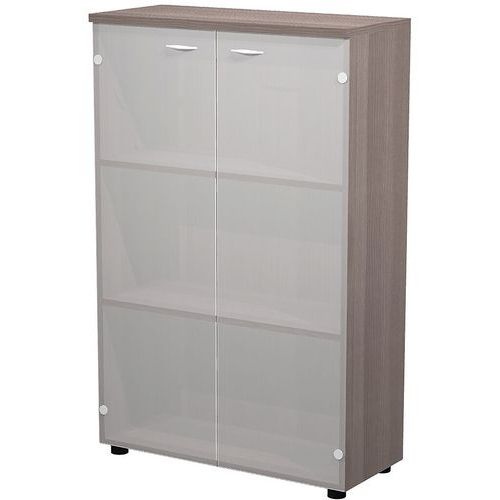 Meuble Mi-haut Fast Portes En Verre - P35cm - Frêne Toscan