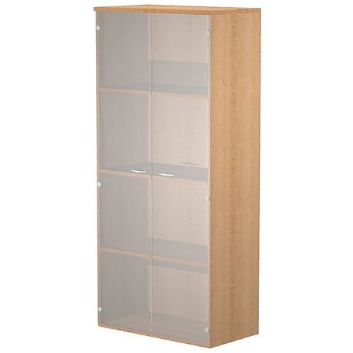Meuble Haut Fast à Portes En Verre Trempé - Hêtre