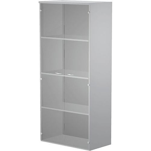 Meuble Haut Fast à Portes En Verre Trempé - Gris