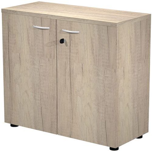 Artarredi - Meuble bas Fast à portes avec serrure - Chêne gris - 80x72x44 cm - Éco-responsable