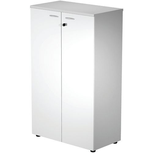 Meuble Mi-haut Fast Portes Verre Avec Serrure -p44cm-blanc