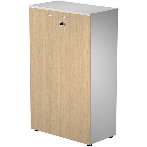 Meuble Mi-haut Fast Portes Verre Avec Serrure -p44cm-chêne