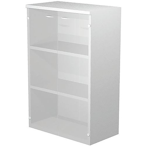 Meuble Mi-haut Fast Portes En Verre - P44cm - Gris