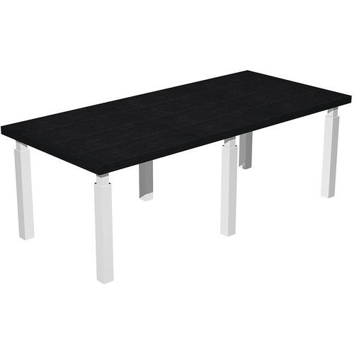 Table De Réunion Royal Pieds Métal - Noir - Pieds Blanc