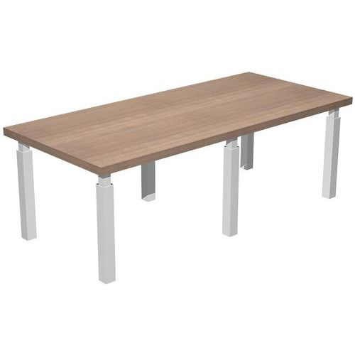 Table De Réunion Royal Pieds Métal - Noyer - Pieds Noir