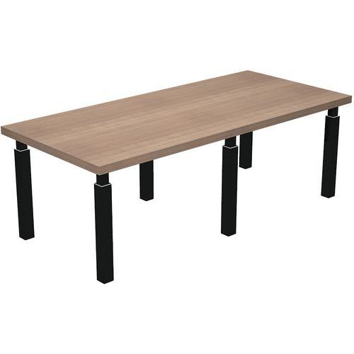 Table De Réunion Royal Pieds Métal - Noyer - Pieds Blanc