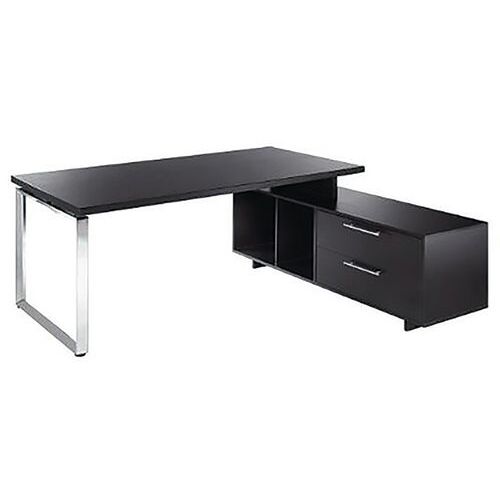 Artarredi - Bureau console Royal 195 cm - Pied cadre métal U - Plateau mélaminé noir - Éco-responsable