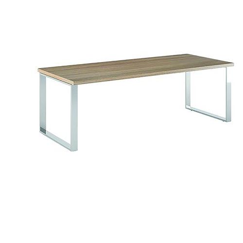 Bureau De Direction Pieds Cadre Métal Royal - 210cm - Noyer