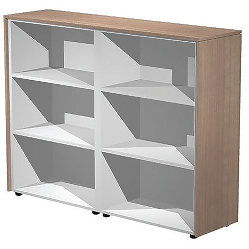 Rangement Mi Haut Double Royal - 163x43x120cm - Noyer