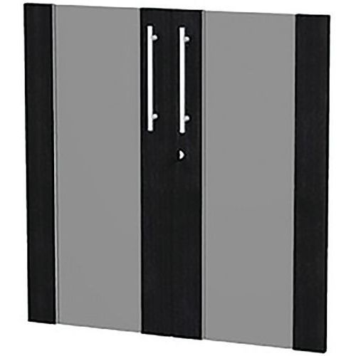 Jeu De Portes Verre Fumé Royal Pour Armoire Basse - Noir