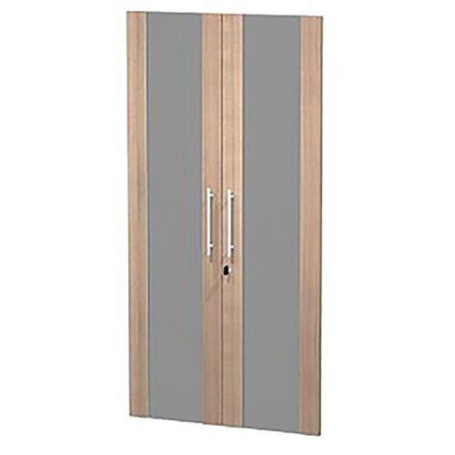 Jeu De Portes Verre Fumé Royal Pour Armoire Haute - Noyer