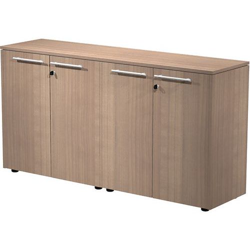 Armoire Basse Double à 4 Portes - Noyer