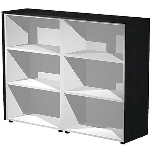 Armoire Mi-haute Double à 2 Portes Royal - Noir