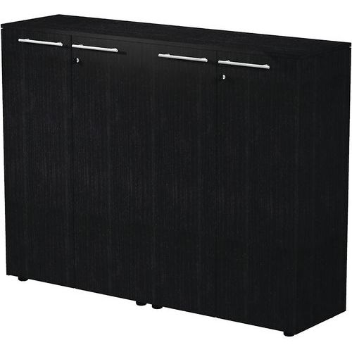 Armoire Mi-haute Double à 4 Portes Royal - Noir