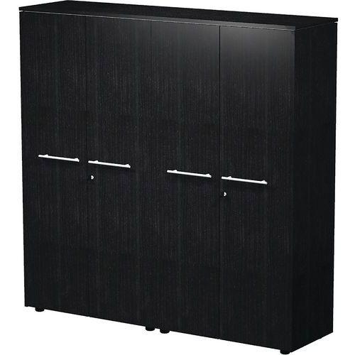 Armoire Haute Double à 4 Portes Avec Serrure Royal - Noir