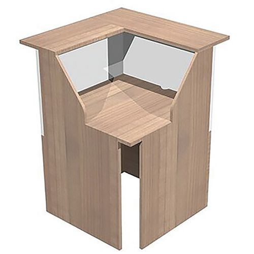 Banque D'accueil à Module Angle Welcome - Noyer