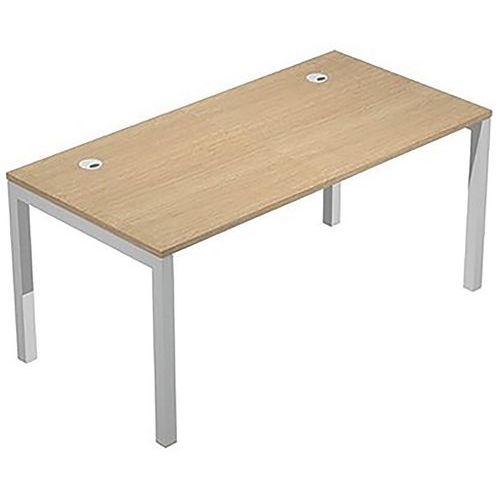 Bureau Pied Métal Trendy Épaisseur 25mm - 160cm Chêne Blanc
