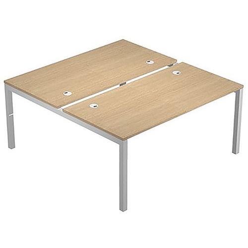Bench 2 Postes Départ Pied Métal Trendy 120cm Chêne - Blanc