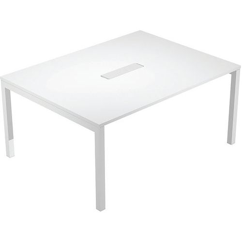 Table De Réunion Trendy - Blanc - Pieds Blanc