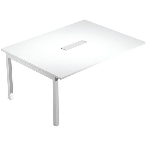 Prolongation Table Réunion Trendy -160cm-pieds Blanc - Blanc