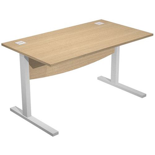 Artarredi - Bureau droit Visual - 140 cm Chêne Gris - Éco-responsable et Durable