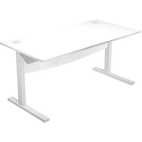 Artarredi - Bureau droit Visual - 160 cm Blanc/Gris - Éco-responsable