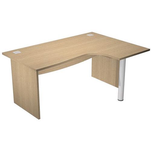 Artarredi - Bureau d'angle droit 160cm Visual - Chêne - Pieds métal - Éco-responsable