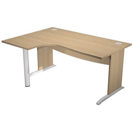 Artarredi - Bureau d'angle 160cm Chêne - Pieds en L Métal - Éco-responsable