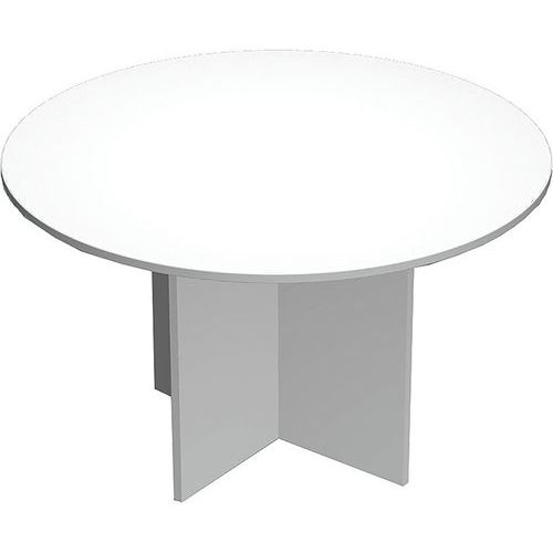 Table De Réunion Ronde Visual - Pieds Croix - 100cm - Blanc
