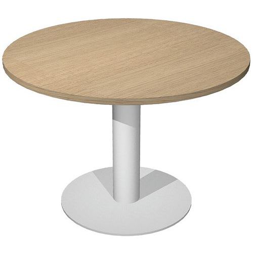 Table De Réunion Ronde Visual - Pieds Tulipe - 80cm - Chêne