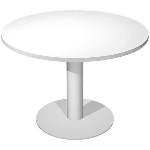 Table De Réunion Ronde Visual - Pieds Tulipe - 100cm - Blanc