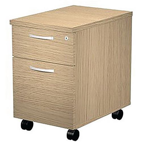 Caisson Mobile 2 Tiroirs Sur Roulettes - Chêne