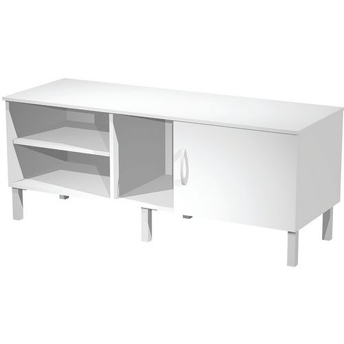 Console Technique 5 Niches - 140 Cm - Blanc