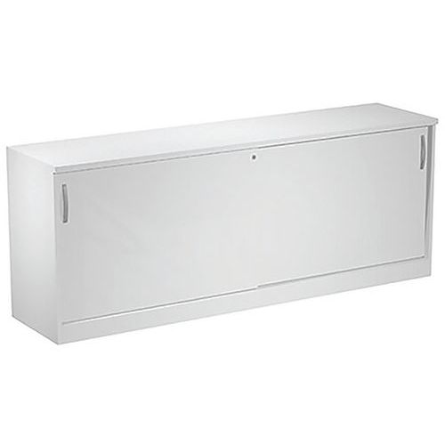 Meuble Bas Visual à Portes Coulissantes - Blanc