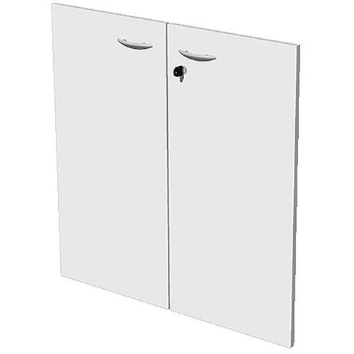 Jeu De Portes Visual Pour Armoire Basse Avec Serrure - Blanc