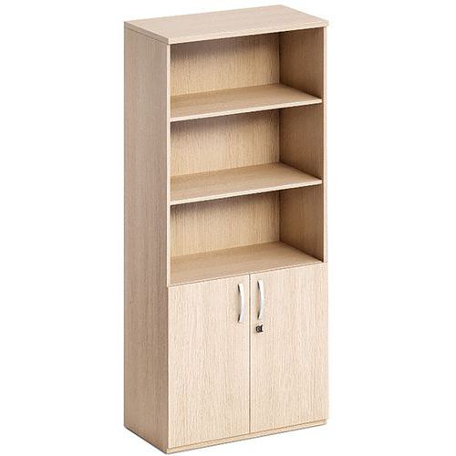 Armoire Haute Avec 2 Portes Basses à Serrure Visual - Chêne