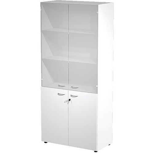 Armoire Portes Basses Et En Verre Armadio - Blanc