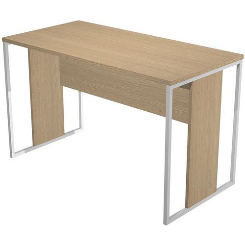 Bureau Pieds Métal Razor - 120cm - Chêne/blanc