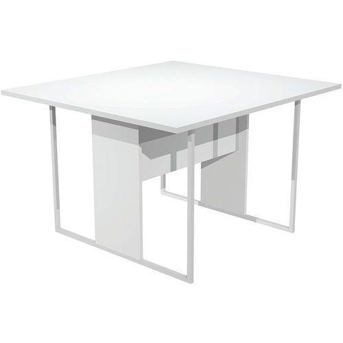Table De Réunion Razor 120 Cm - Blanc - Pieds Blanc