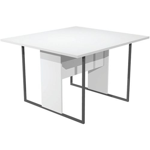 Table De Réunion Razor 120 Cm - Blanc - Pieds Anthracite
