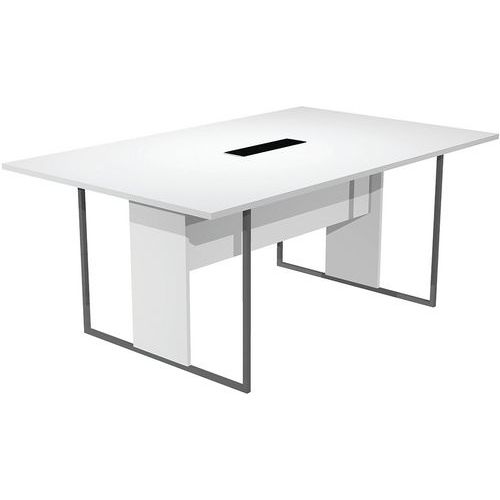 Table De Réunion Razor 180 Cm - Blanc - Pieds Anthracite