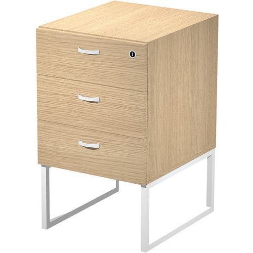 Caisson Fixe Razor 3 Tiroirs - 722 Cm - Chêne - Blanc