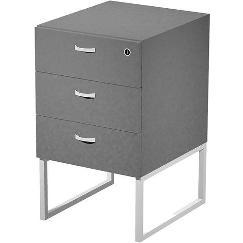 Caisson Fixe Razor 3 Tiroirs - 722 Cm - Anthracite - Blanc