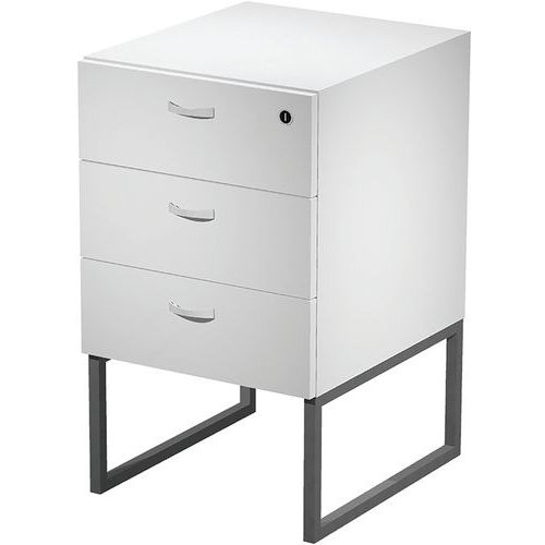 Caisson Fixe Razor 3 Tiroirs - 722 Cm - Blanc - Anthracite