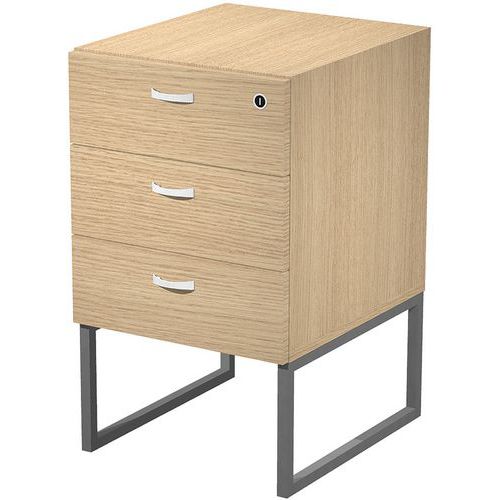 Caisson Fixe Razor 3 Tiroirs - 722 Cm - Chêne - Anthracite