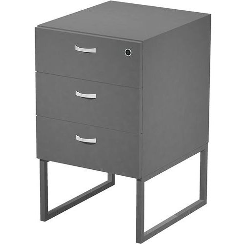 Caisson Fixe Razor 3 Tiroirs- 722cm- Anthracite