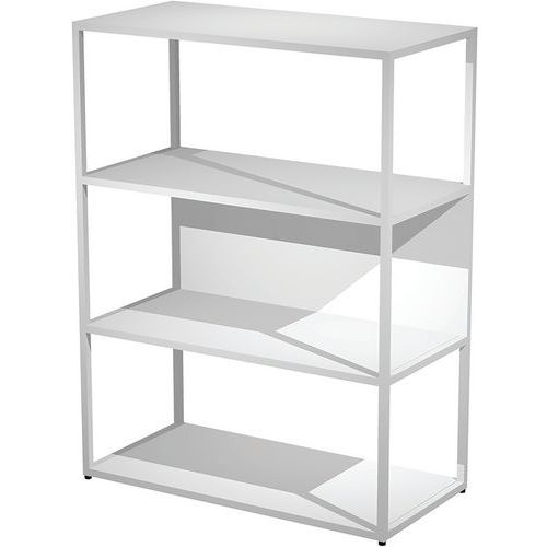 Bibliothèque mi-haute Razor - Structure en métal blanc - Artarredi
