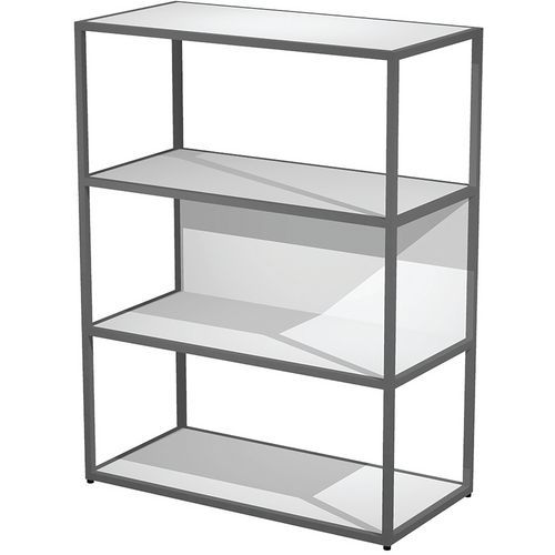 Bibliothèque Mi-haute En Métal Razor - Blanc - Anthracite