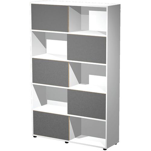Bibliothèque Haute à Portes Tetris - Blanc - Anthracite